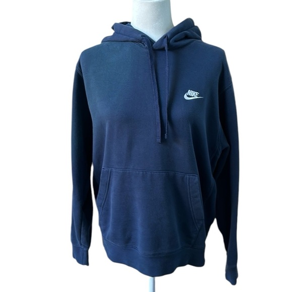 Nike Sportswear Club Fleece Pullover Hoodie Midnight Blue Size Med - Picture 1 of 15